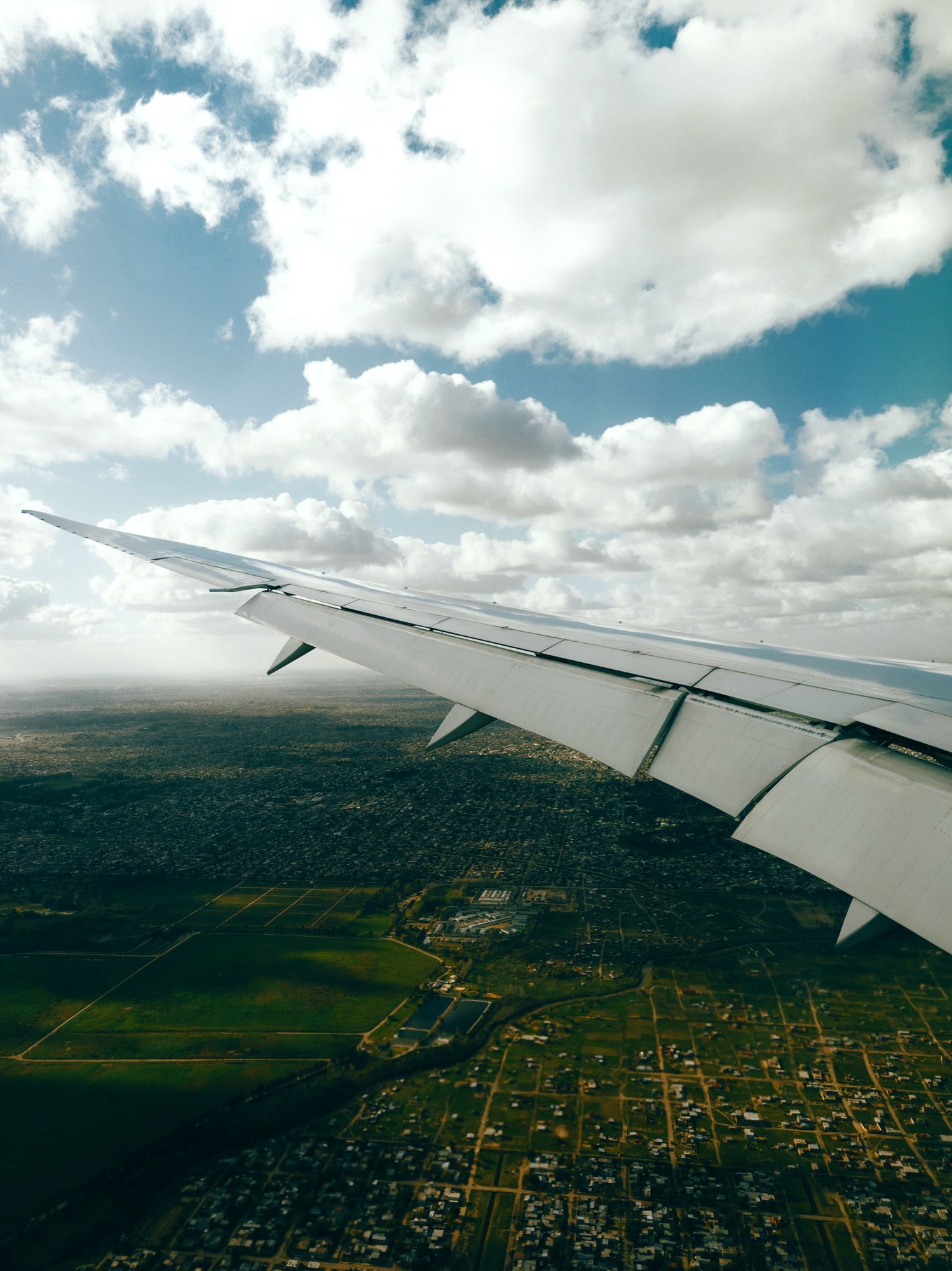 View from the aircraft window over Buenos Aires on arrival