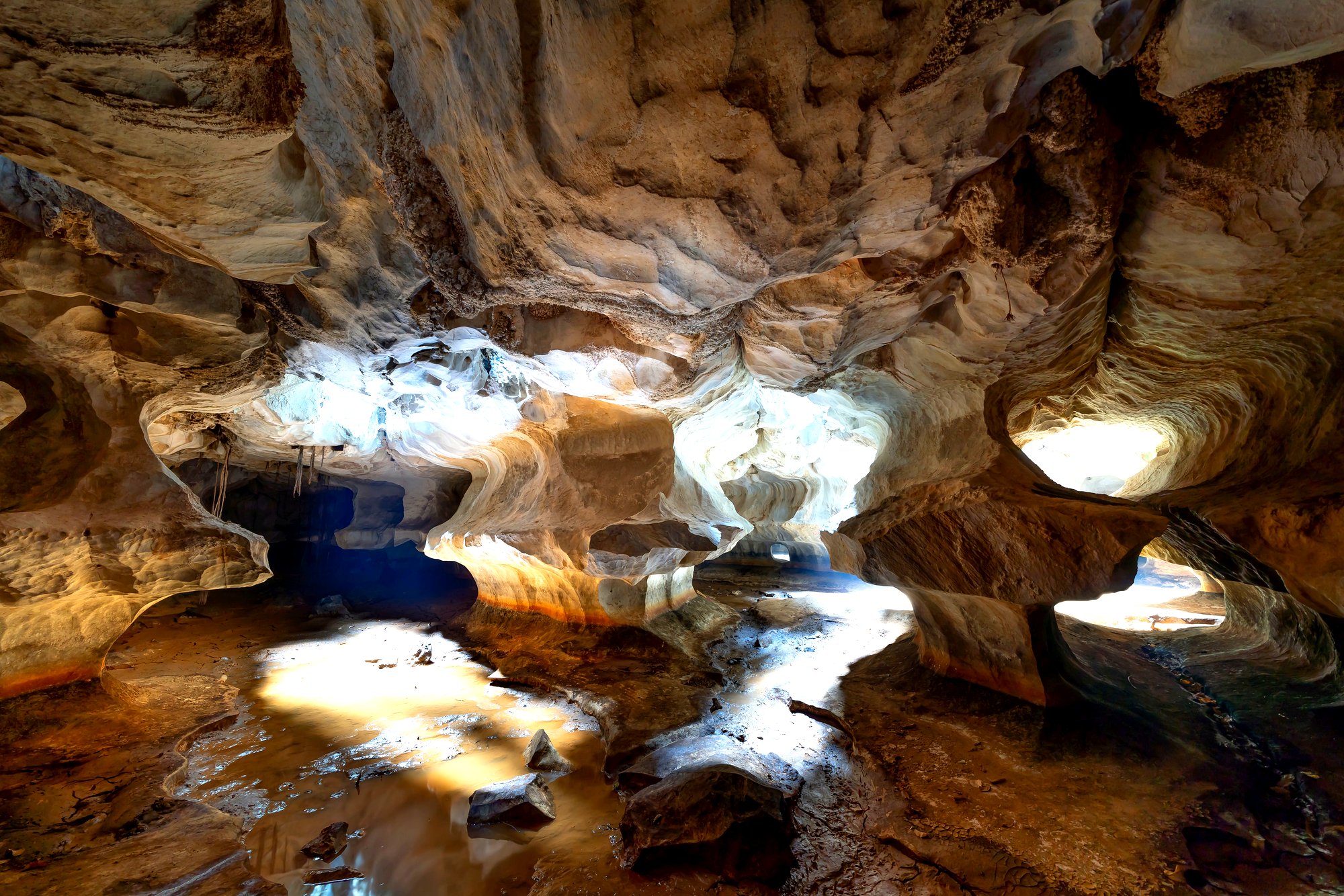 Rope descent, Hang En Cave, Vietnam