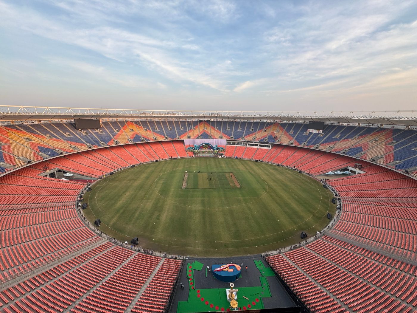 Narendra Modi Stadium, Ahmedabad, aerial view