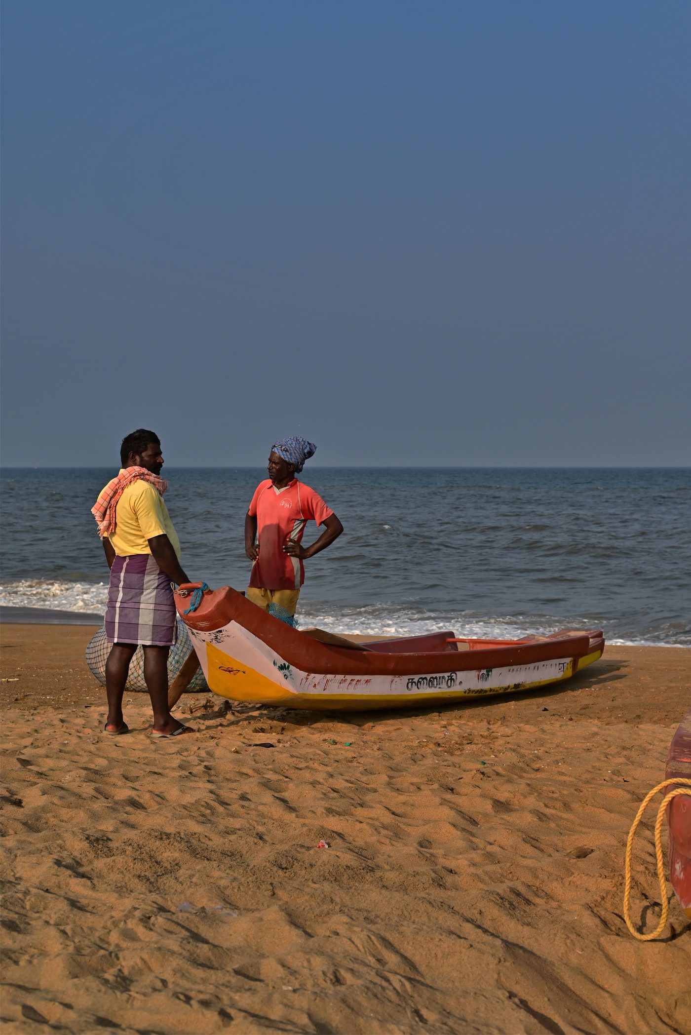 Fishermen on Chennai's Marina Beach